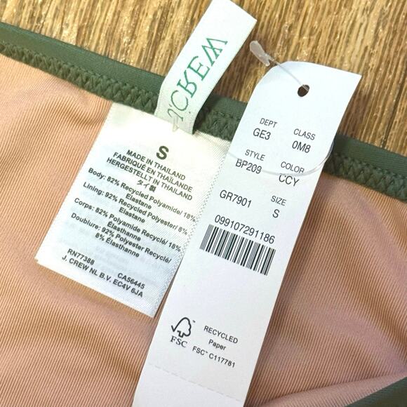 J. Crew Heritage 1989 High-Leg Bikini Bottom in Cool Cypress Size Small - Picture 5 of 7